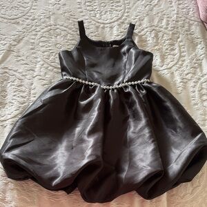 Elegant Black Satin Dress with Diamond Accents By Speechless Gently Loved M 7/8